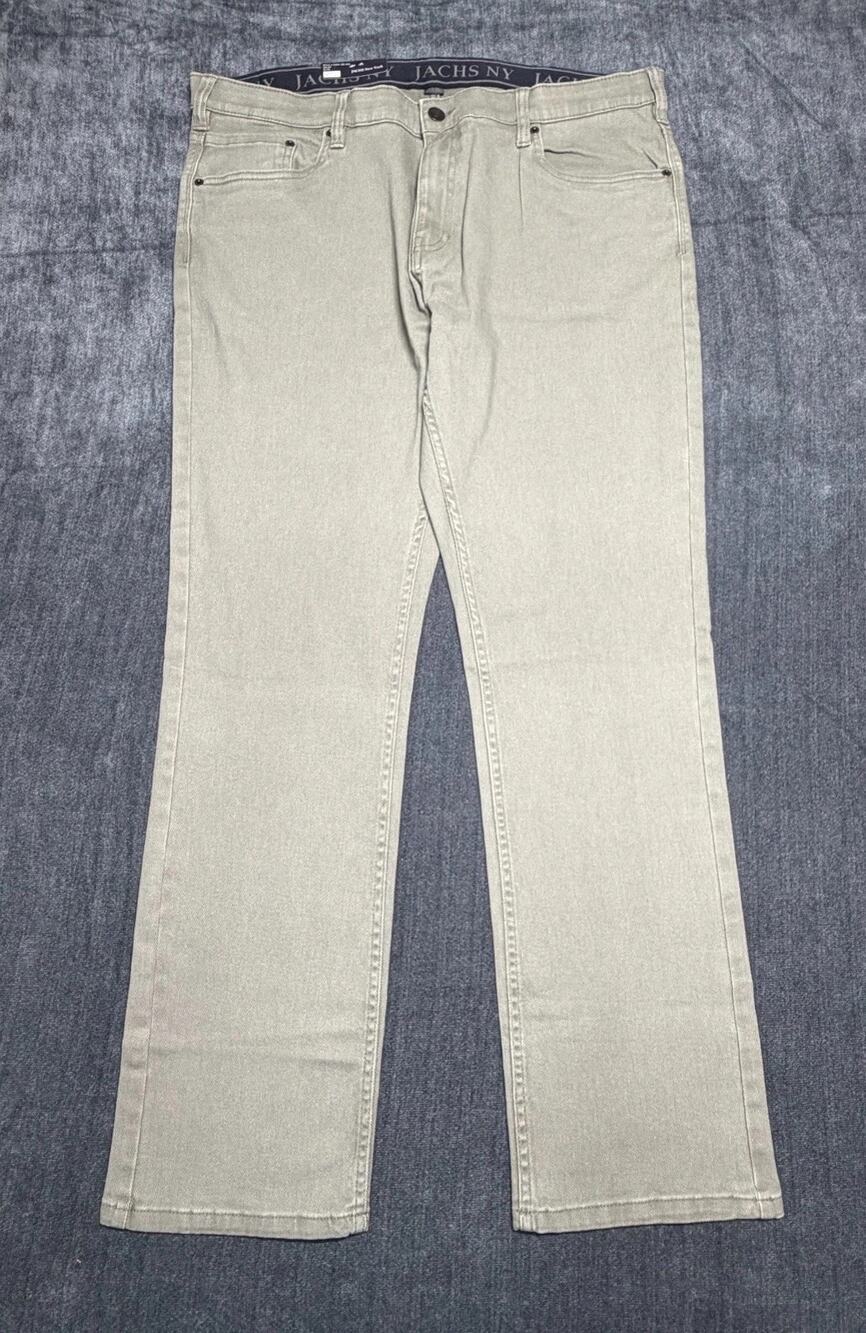 NWT Jachs New York Denim Pant Men's 40X32 Gray Straight Leg Casual 5-Pockets